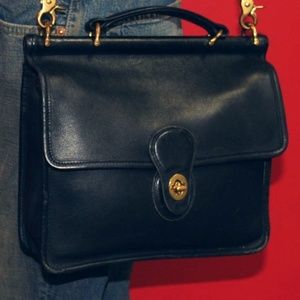 COACH WILLIS Bag » Vintage Black Leather, Brass